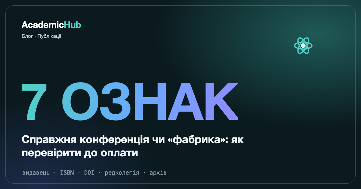 Як відрізнити справжню наукову конференцію від «фабрики»: 7 ознак